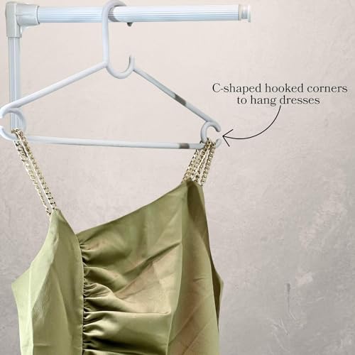 Mahaware Sturdy Polypropylene Hanger, Pack of 12, Mint Granite White l Cloth Hanger l Dress Hangers l Hanger for Clothes Hanging